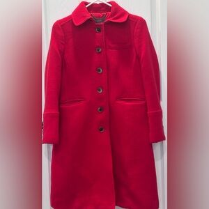 J.Crew Lady Day Coat in red, made from an Italian wool blend very Sophisticated